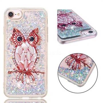 Seashell Owl Dynamic Liquid Glitter Quicksand Soft TPU Case for iPhone 8 / 7 (4.7 inch)
