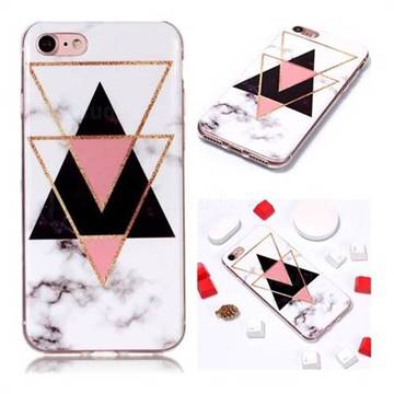 Inverted Triangle Black Soft TPU Marble Pattern Phone Case for iPhone 8 / 7 (4.7 inch)