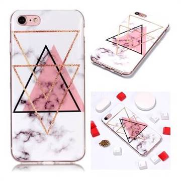 Inverted Triangle Powder Soft TPU Marble Pattern Phone Case for iPhone 8 / 7 (4.7 inch)