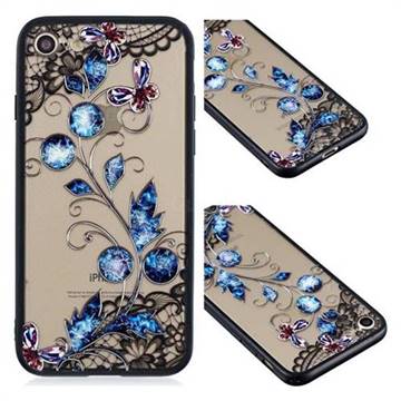 Butterfly Lace Diamond Flower Soft TPU Back Cover for iPhone 8 / 7 (4.7 inch)