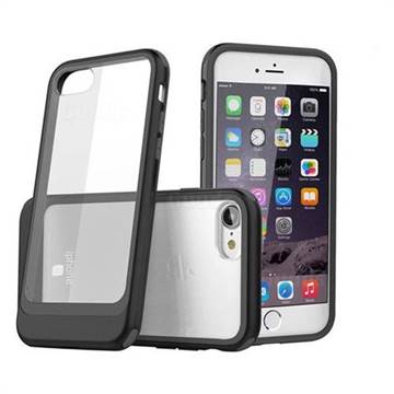 Luxury 3-in-1 Silicone + Transparent PC Anti-fall Phone Case for iPhone 8 / 7 (4.7 inch) - Black