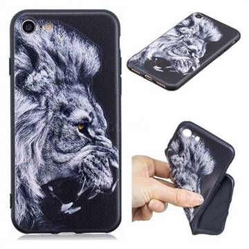 Lion 3D Embossed Relief Black TPU Cell Phone Back Cover for iPhone 8 / 7 (4.7 inch)