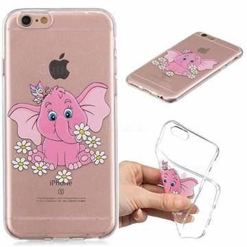 Tiny Pink Elephant Clear Varnish Soft Phone Back Cover for iPhone 8 / 7 (4.7 inch)