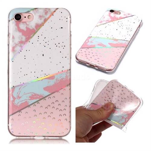 Matching Color Marble Pattern Bright Color Laser Soft TPU Case for iPhone 8 / 7 (4.7 inch)
