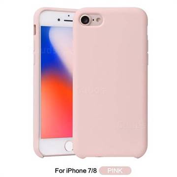 Howmak Slim Liquid Silicone Rubber Shockproof Phone Case Cover for iPhone 8 / 7 (4.7 inch) - Pink