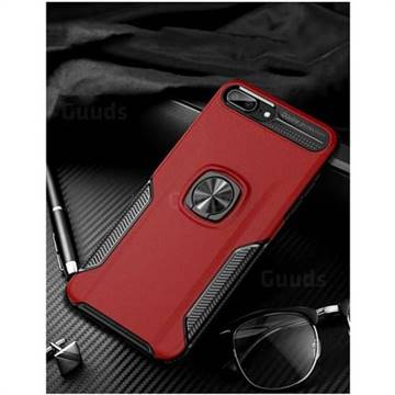 Knight Armor Anti Drop PC + Silicone Invisible Ring Holder Phone Cover for iPhone 8 / 7 (4.7 inch) - Red