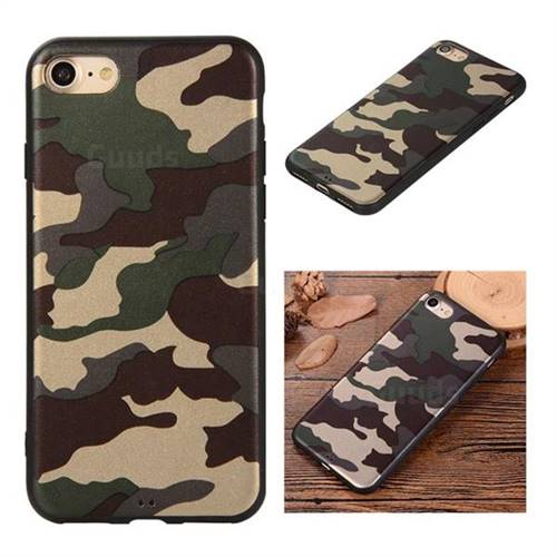 Camouflage Soft TPU Back Cover for iPhone 8 / 7 (4.7 inch) - Gold Green