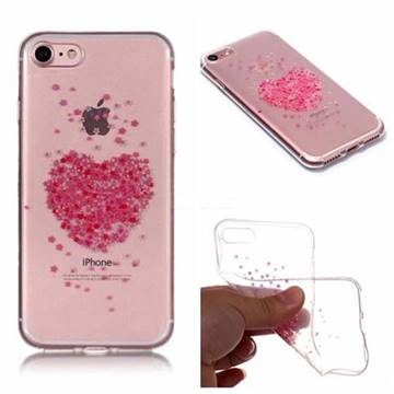 Heart Cherry Blossoms Super Clear Soft TPU Back Cover for iPhone 8 / 7 (4.7 inch)