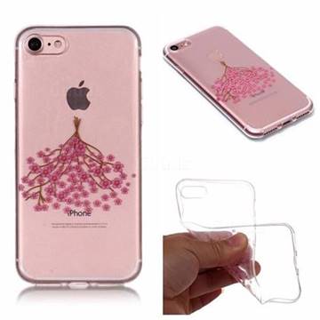Cherry Plum Flower Super Clear Soft TPU Back Cover for iPhone 8 / 7 (4.7 inch)