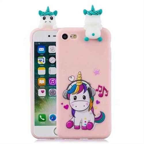 Music Unicorn Soft 3D Climbing Doll Soft Case for iPhone
