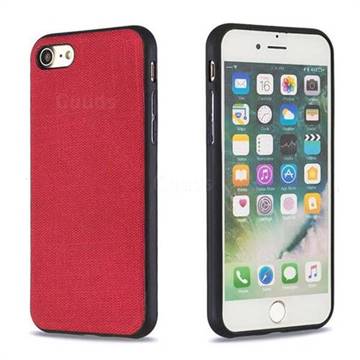Canvas Cloth Coated Soft Phone Cover for iPhone 8 / 7 (4.7 inch) - Red