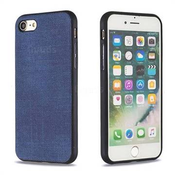 Canvas Cloth Coated Soft Phone Cover for iPhone 8 / 7 (4.7 inch) - Blue