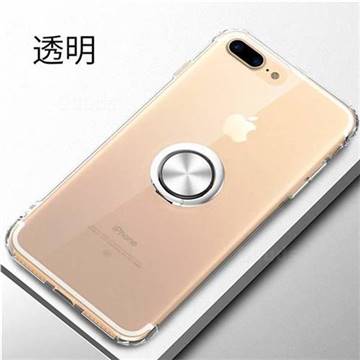 Anti-fall Invisible Press Bounce Ring Holder Phone Cover for iPhone 8 / 7 (4.7 inch) - Transparent