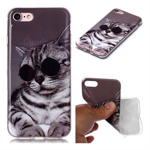 Kitten with Sunglasses Soft TPU Cell Phone Back Cover for iPhone 8 / 7 (4.7 inch)
