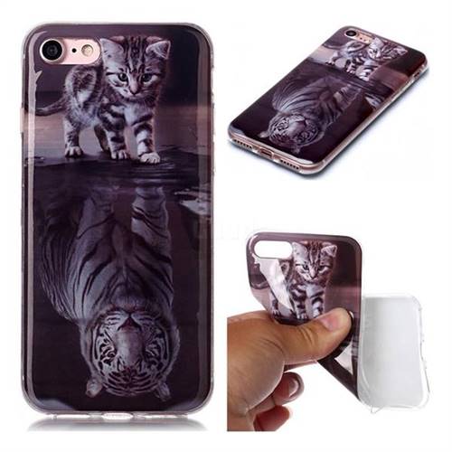 Cat and Tiger Soft TPU Cell Phone Back Cover for iPhone 8 / 7 (4.7 inch)
