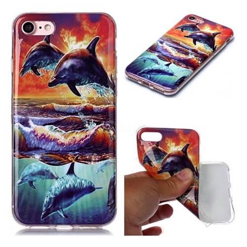 Flying Dolphin Soft TPU Cell Phone Back Cover for iPhone 8 / 7 (4.7 inch)