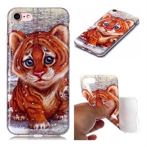 Cute Tiger Baby Soft TPU Cell Phone Back Cover for iPhone 8 / 7 (4.7 inch)