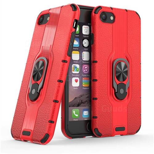 Alita Battle Angel Armor Metal Ring Grip Shockproof Dual Layer Rugged Hard Cover for iPhone 8 / 7 (4.7 inch) - Red