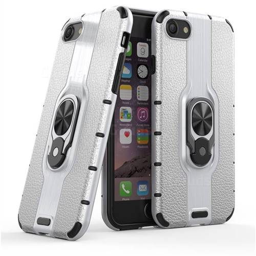 Alita Battle Angel Armor Metal Ring Grip Shockproof Dual Layer Rugged Hard Cover for iPhone 8 / 7 (4.7 inch) - Silver