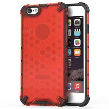 Honeycomb TPU + PC Hybrid Armor Shockproof Case Cover for iPhone 8 / 7 (4.7 inch) - Red