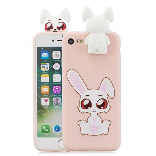 Cute Rabbit Soft 3D Climbing Doll Stand Soft Case for iPhone 8 / 7 (4.7 inch)