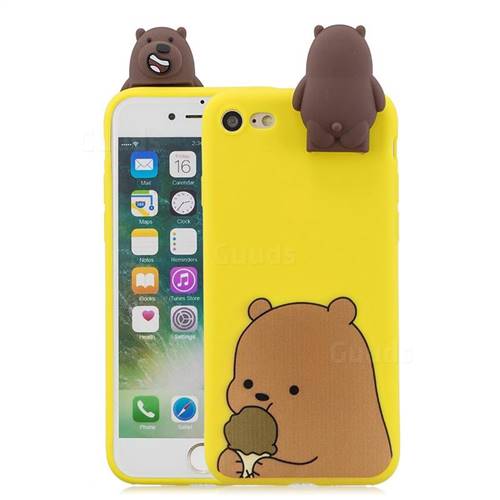 Brown Bear Soft 3D Climbing Doll Stand Soft Case for iPhone 8 / 7 (4.7 inch)