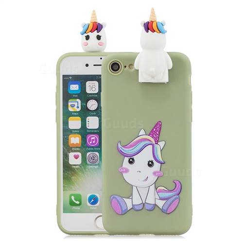 Cute Unicorn Soft 3D Climbing Doll Stand Soft Case for iPhone 8 / 7 (4.7 inch)