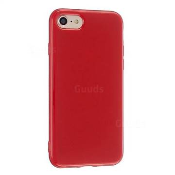2mm Candy Soft Silicone Phone Case Cover for iPhone 8 / 7 (4.7 inch) - Hot Red
