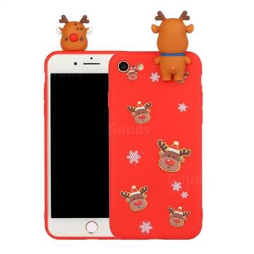 Elk Snowflakes Christmas Xmax Soft 3D Doll Silicone Case for iPhone 8 / 7 (4.7 inch)
