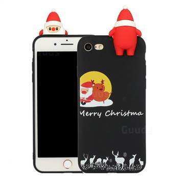 Santa Elk on Moon Christmas Xmax Soft 3D Doll Silicone Case for iPhone 8 / 7 (4.7 inch)