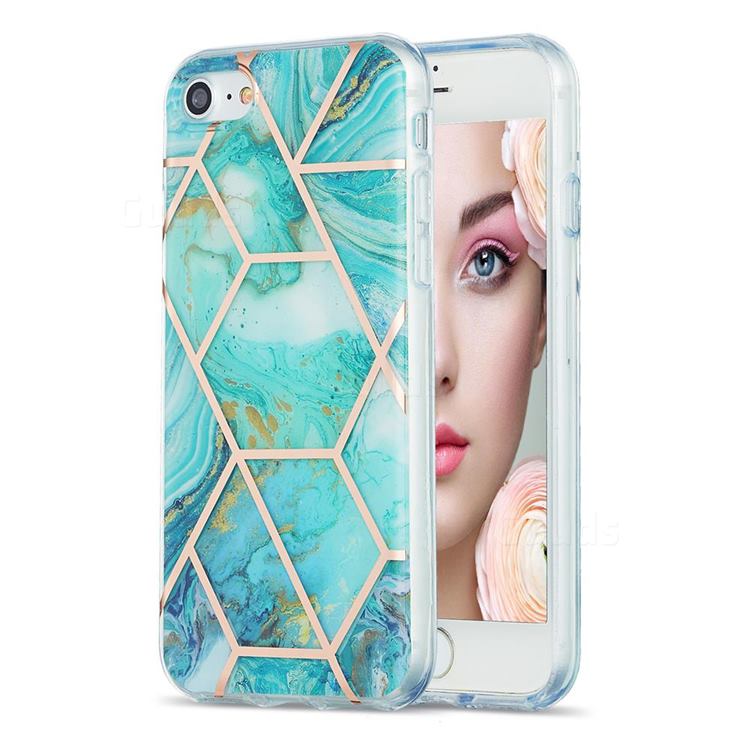 Blue Sea Marble Pattern Galvanized Electroplating Protective Case Cover for iPhone 8 / 7 (4.7 inch)