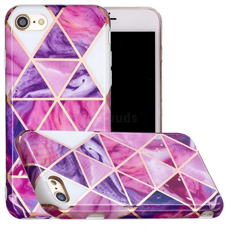 Purple Dream Triangle Painted Marble Electroplating Protective Case for iPhone 8 / 7 (4.7 inch)