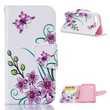 Pink Butterfly Leather Wallet Case for iPhone 8 / 7 8G 7G (4.7 inch)