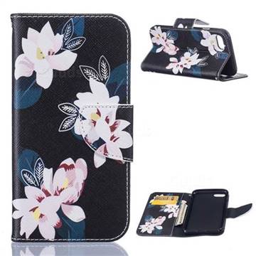 Black Lily Leather Wallet Case for iPhone 8 / 7 8G 7G (4.7 inch)