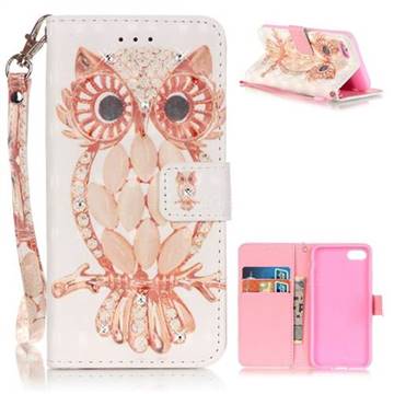 Shell Owl 3D Painted Leather Wallet Case for iPhone 8 / 7 8G 7G (4.7 inch)