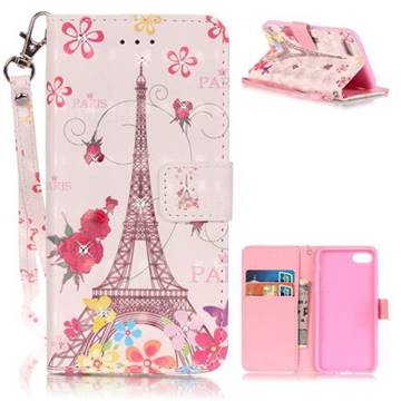 Butterfly Tower 3D Painted Leather Wallet Case for iPhone 8 / 7 8G 7G (4.7 inch)