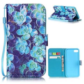 Multi Begonia Leather Wallet Case for iPhone 8 / 7 8G 7G (4.7 inch)