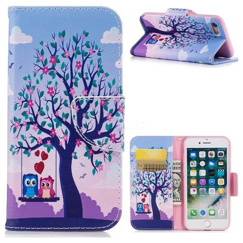Tree and Owls Leather Wallet Case for iPhone 8 / 7 8G 7G(4.7 inch)
