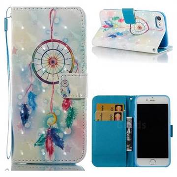 Feather Wind Chimes 3D Painted Leather Wallet Case for iPhone 8 / 7 8G 7G(4.7 inch)