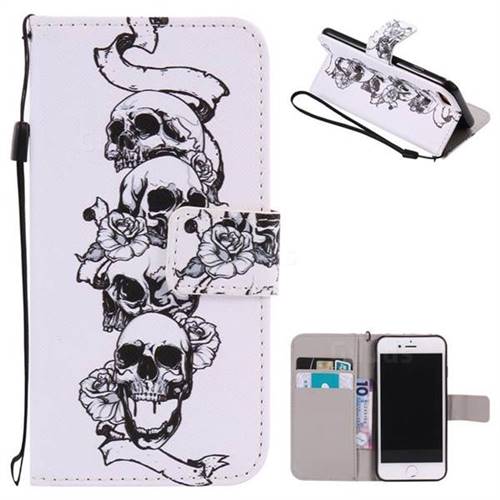 Skull Head PU Leather Wallet Case for iPhone 8 / 7 8G 7G(4.7 inch)