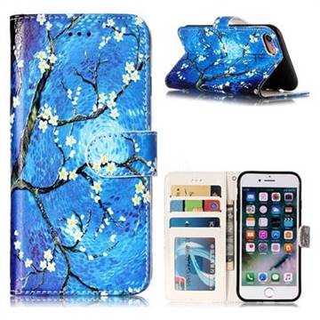 Plum Blossom 3D Relief Oil PU Leather Wallet Case for iPhone 8 / 7 (4.7 inch)