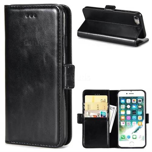 Luxury Crazy Horse PU Leather Wallet Case for iPhone 8 / 7 (4.7 inch) - Black
