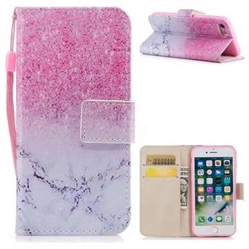 Marble Powder PU Leather Wallet Case for iPhone 8 / 7 (4.7 inch)