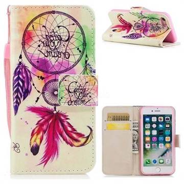 Feather Wind Chimes PU Leather Wallet Case for iPhone 8 / 7 (4.7 inch)