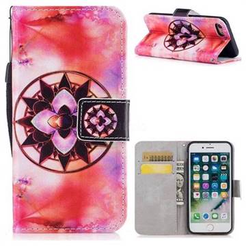 Red Mandala PU Leather Wallet Case for iPhone 8 / 7 (4.7 inch)