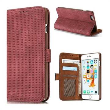 Luxury Vintage Mesh Monternet Leather Wallet Case for iPhone 8 / 7 (4.7 inch) - Rose