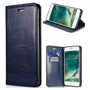Magnetic Suck Stitching Slim Leather Wallet Case for iPhone 8 / 7 (4.7 inch) - Sapphire