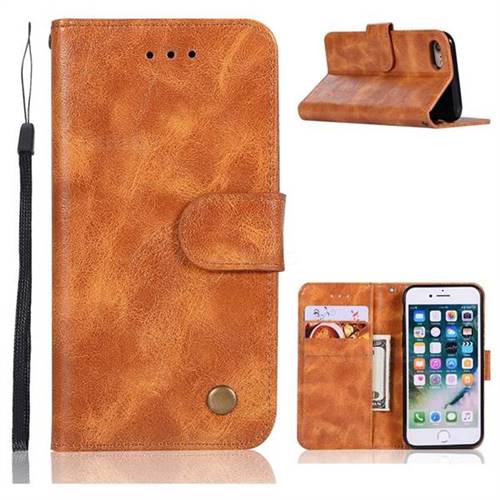 Luxury Retro Leather Wallet Case for iPhone 8 / 7 (4.7 inch) - Golden
