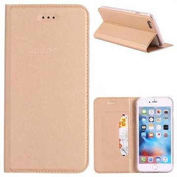 Ultra Slim Automatic Suction Leather Wallet Case for iPhone 8 / 7 (4.7 inch) - Champagne