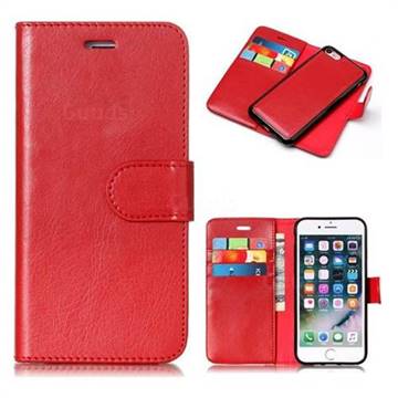 Red Detachable Smooth PU Leather Wallet Case for iPhone 8 / 7 (4.7 inch)